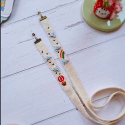 بند عینک بالون و ابر گلدوزی شده