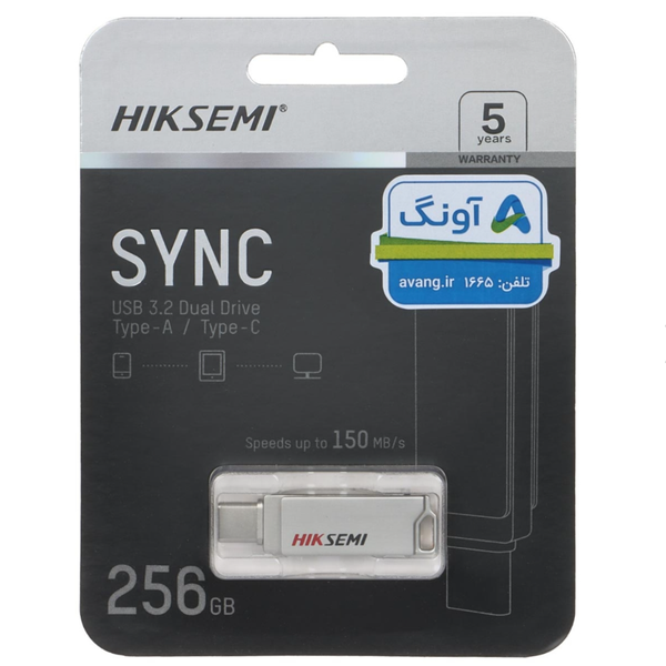 Hiksemi Sync USB3.2 Type-C Flash Memory - 256GBفلش مموری تایپ سی