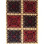 فرش دستباف سایز پادری یا پشتی (تمام پشم یلمه طرح خشت گردونه خورشید ) کد 5904