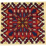 فرش دستباف سایز پادری یا پشتی (تمام پشم یلمه طرح خشت گردونه خورشید ) کد 5904