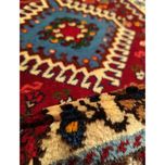 فرش دستباف سایز پادری یا پشتی زمینه لاکی (تمام پشم یلمه طرح حوضی) کد 5751