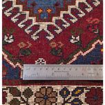 فرش دستباف سایز پادری یا پشتی زمینه لاکی (تمام پشم یلمه طرح حوضی) کد 5751