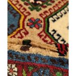 فرش دستباف سایز پادری یا پشتی زمینه گردویی (تمام پشم یلمه طرح قابی) کد5915