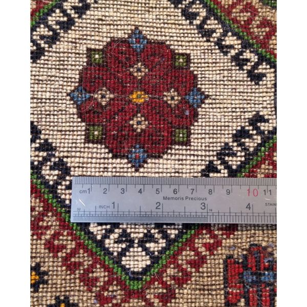 فرش دستباف سایز پادری یا پشتی زمینه گردویی (تمام پشم یلمه طرح قابی) کد5915