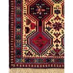 فرش دستباف سایز پادری یا پشتی زمینه کرم (تمام پشم یلمه طرح قابی) کد 5694