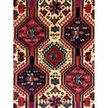 فرش دستباف سایز پادری یا پشتی زمینه کرم (تمام پشم یلمه طرح قابی) کد 5694