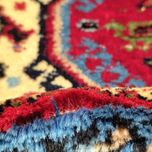 فرش دستباف سایز پادری یا پشتی زمینه کرم (تمام پشم یلمه طرح قابی) کد 5694