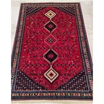 فرش دستباف سایز شش متری زمینه لاکی (تمام پشم یلمه طرح حوضی ) کد 6148