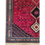 فرش دستباف سایز شش متری زمینه لاکی (تمام پشم یلمه طرح حوضی ) کد 6148