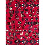 فرش دستباف سایز شش متری زمینه لاکی (تمام پشم یلمه طرح حوضی ) کد 6148