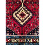 فرش دستباف سایز شش متری زمینه لاکی (تمام پشم یلمه طرح حوضی ) کد 6148