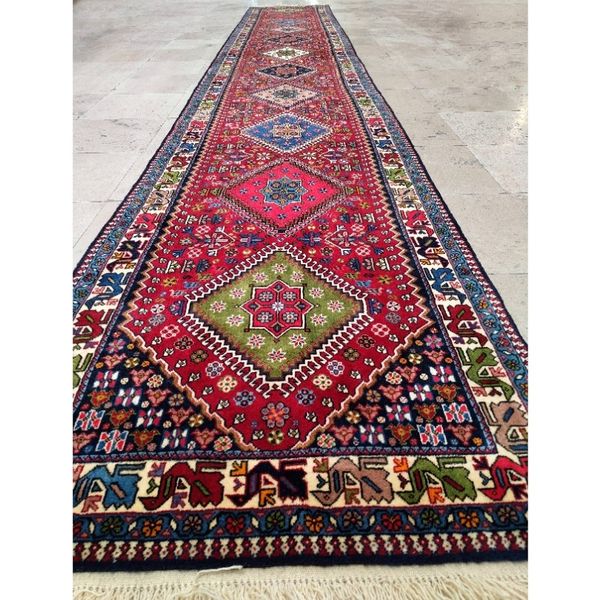 فرش دستباف کناره شش متری (تمام پشم یلمه طرح حوضی) کد 6082
