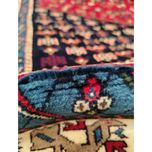 فرش دستباف سایز شش متری زمینه لاکی (تمام پشم یلمه طرح حوضی ) کد 6148