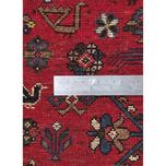 فرش دستباف سایز شش متری زمینه لاکی (تمام پشم یلمه طرح حوضی ) کد 6148