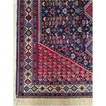 فرش دستباف سایز شش متری (تمام پشم یلمه طرح حوضی زمینه سرمهای) کد 6050