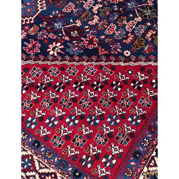 فرش دستباف سایز شش متری (تمام پشم یلمه طرح حوضی زمینه سرمهای) کد 6050