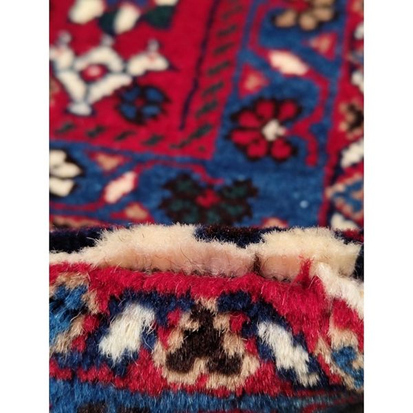 فرش دستباف سایز شش متری (تمام پشم یلمه طرح حوضی زمینه سرمهای) کد 6050