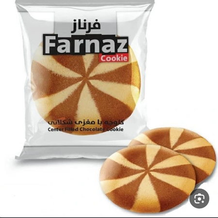 کلوچه دو رنگ شکلاتی 90گرم فرناز باکس 50عددی