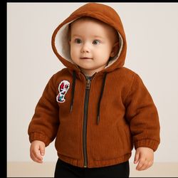 سویشرت مخمل کبریتی داخل خز مناسب دوسال و پنج سال