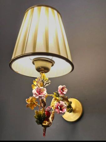 دیوارکوب طوطی تک شعله برنجی