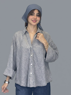 شومیز پشت بندی چهارخونه