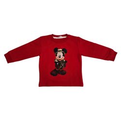 بلوز بچگانه قرمز طرح میکی موس دخترانه و پسرانه – پارچه نرم و باکیفیت