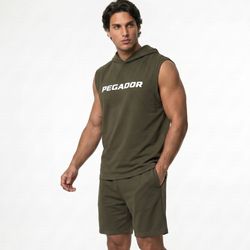 988ست رکابی و شلوارک مردانه Pegador سبز ارتشی طرح‌دار | سایز XL و XXL