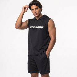 986ست رکابی و شلوارک مردانه Pegador مشکی طرح‌دار | سایز XL و XXL