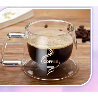 ماگ دوجداره پیرکس شفاف