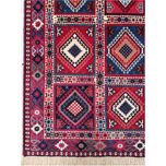 فرش دستباف سایز ذرع و نیم (تمام پشم یلمه طرح خشتی) کد 1449