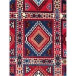 فرش دستباف سایز ذرع و نیم (تمام پشم یلمه طرح خشتی) کد 1449