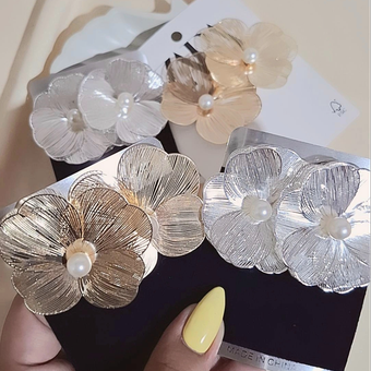 گوشواره گل ابکاری نقره