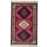 فرش دستباف سایز ذرع و چارک (تمام پشم یلمه طرح قابی) کد 1267