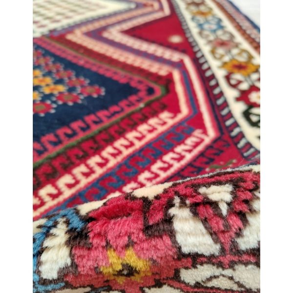 فرش دستباف سایز ذرع و چارک (تمام پشم یلمه طرح قابی) کد 1267