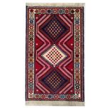 فرش دستباف سایز ذرع و چارک (تمام پشم یلمه طرح قابی) کد 1267