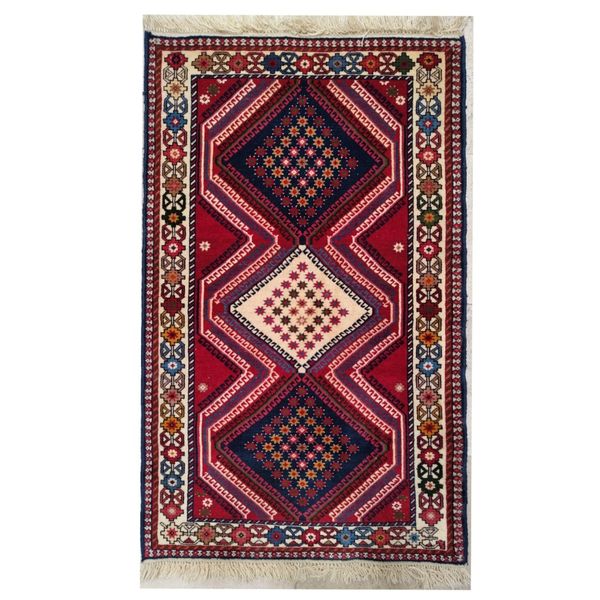 فرش دستباف سایز ذرع و چارک (تمام پشم یلمه طرح قابی) کد 1267