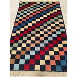 فرش دستباف سایز ذرع و چارک (تمام پشم یلمه‌باف طرح شطرنجی ) کد 5507