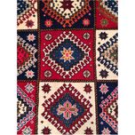 فرش دستباف سایز ذرع و نیم (تمام پشم یلمه طرح خشتی) کد 5978