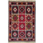 فرش دستباف سایز ذرع و نیم (تمام پشم یلمه طرح خشتی) کد 5977