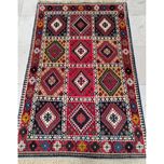 فرش دستباف سایز ذرع و نیم (تمام پشم یلمه طرح خشتی) کد 5977