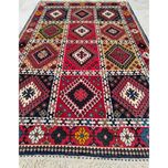 فرش دستباف سایز ذرع و نیم (تمام پشم یلمه طرح خشتی) کد 5977