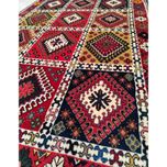 فرش دستباف سایز ذرع و نیم (تمام پشم یلمه طرح خشتی) کد 5977