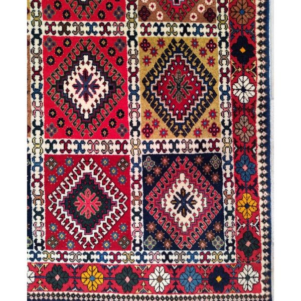 فرش دستباف سایز ذرع و نیم (تمام پشم یلمه طرح خشتی) کد 5977