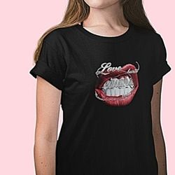 تیشرت زنانه طرح لیپس Lips
