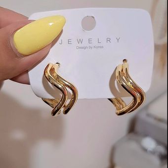 گوشواره طرح طلا موج