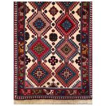 فرش دستباف سایز ذرع و چارک ( تمام پشم یلمه طرح قابی) کد 1717