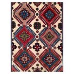 فرش دستباف سایز ذرع و چارک ( تمام پشم یلمه طرح قابی) کد 1717