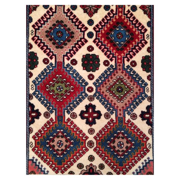 فرش دستباف سایز ذرع و چارک ( تمام پشم یلمه طرح قابی) کد 1717