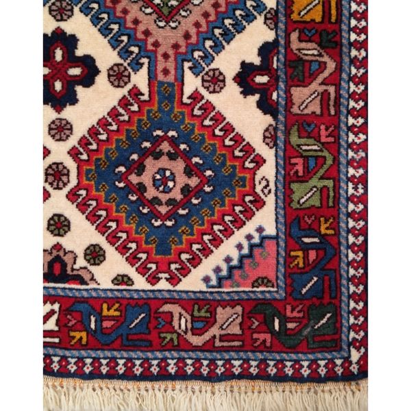 فرش دستباف سایز ذرع و چارک ( تمام پشم یلمه طرح قابی) کد 1717