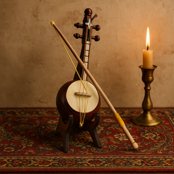 ماکت دکوری چوبی طرح کمانچه